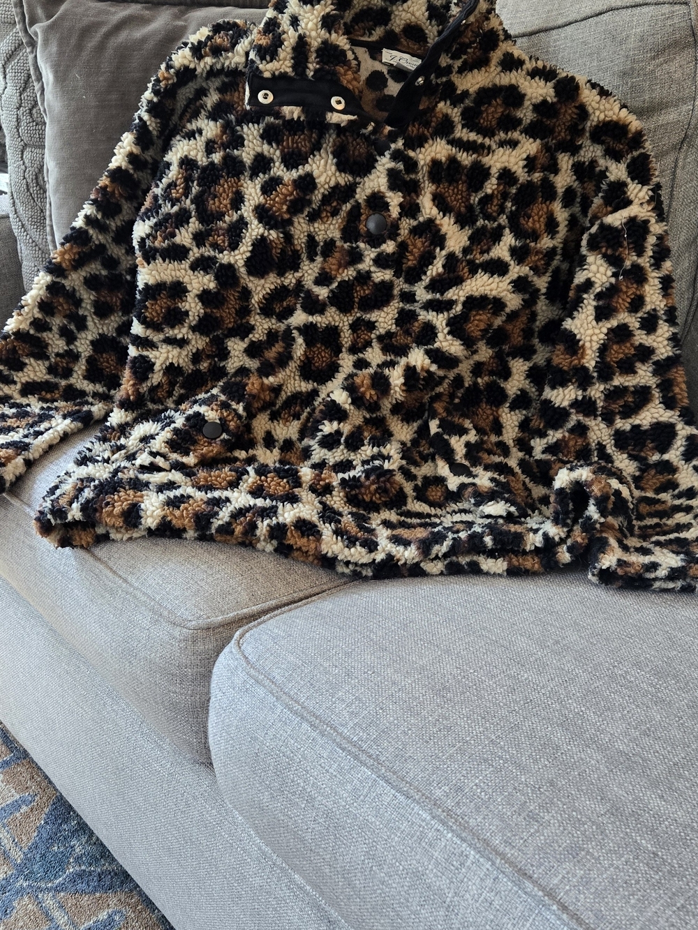 J. Crew Leopard Sherpa Pullover